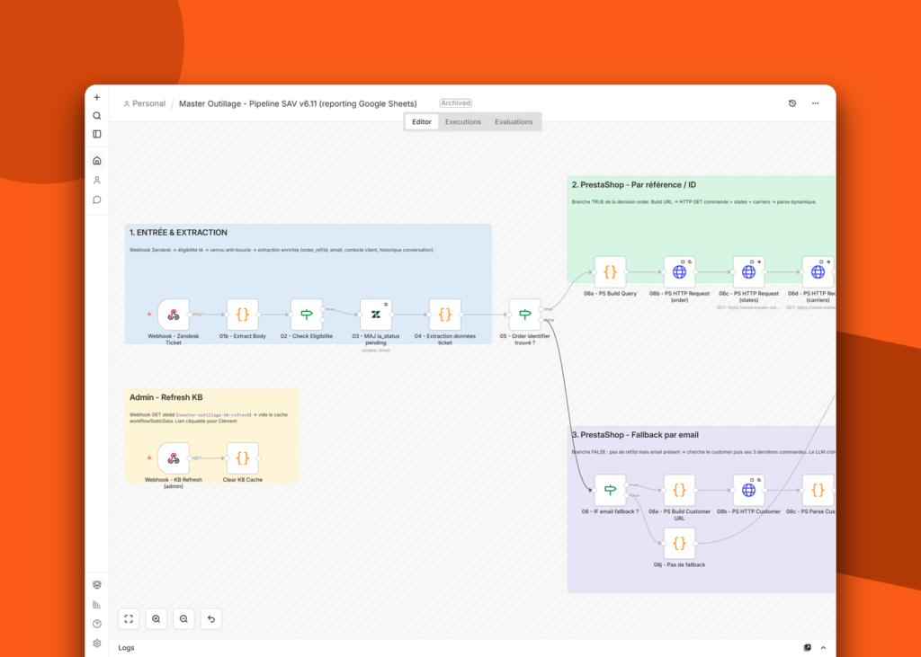 Agent IA de service client e-commerce - Master Outillage - visuel 1
