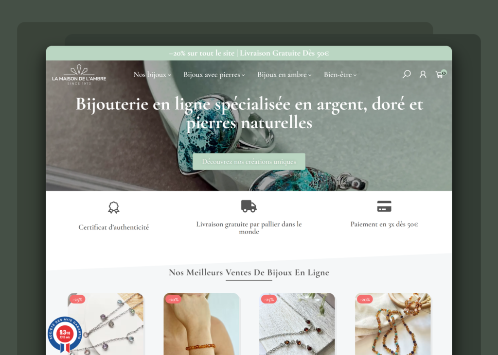 Refonte du site e-commerce de bijoux - La Maison de l'Ambre
