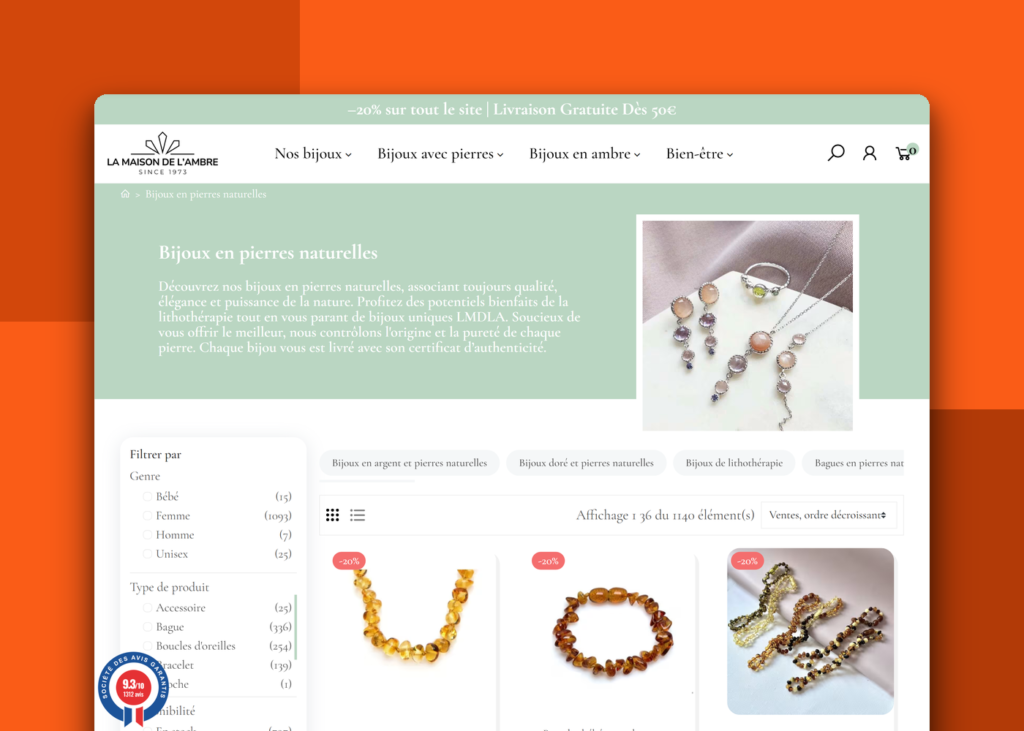 Refonte du site e-commerce de bijoux - La Maison de l'Ambre - visuel 2