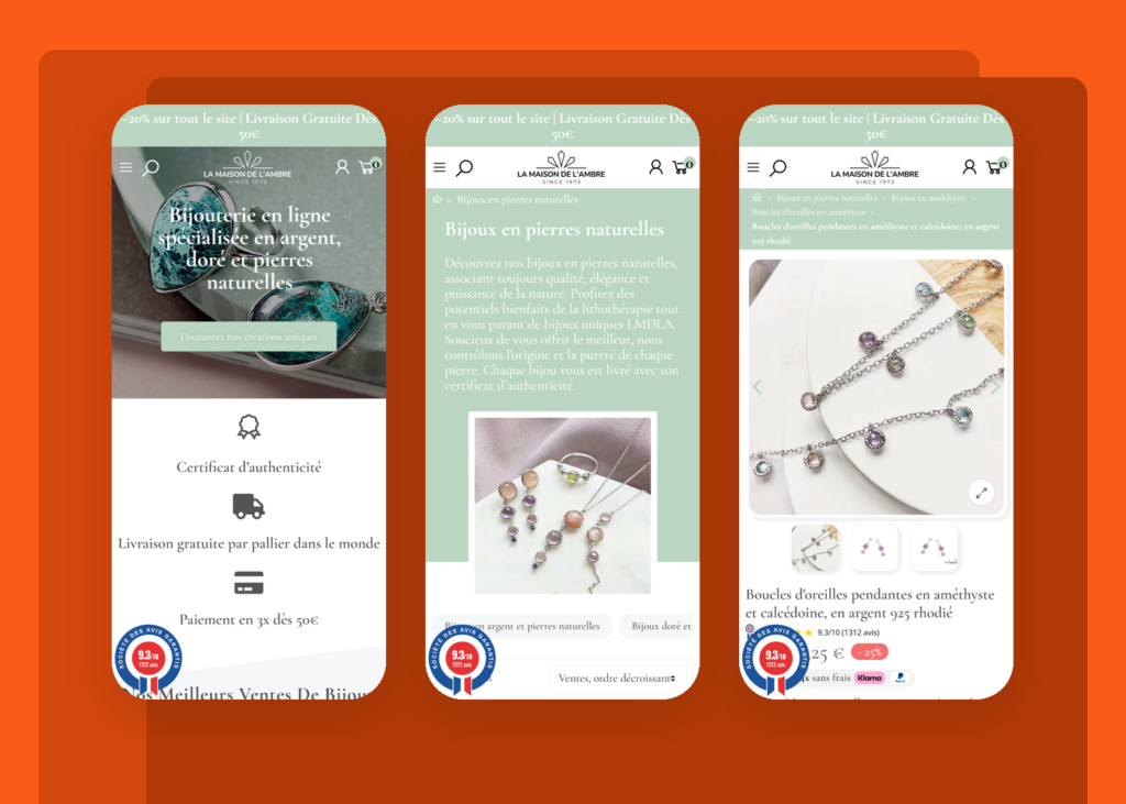 Refonte du site e-commerce de bijoux - La Maison de l'Ambre - visuel 3