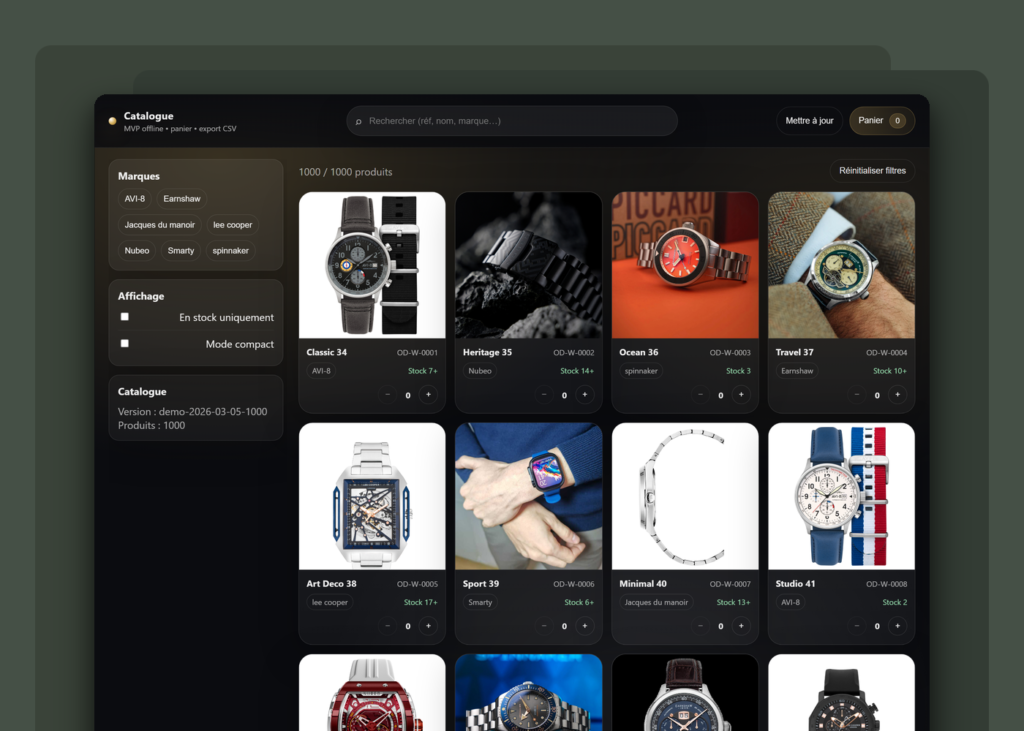 Outil de prise de commande et catalogue digital - Trendy Element