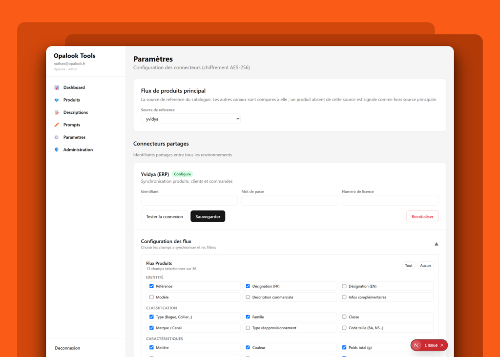 Plateforme métier sur-mesure (PIM, CRM, IA) - Opalook - visuel 3