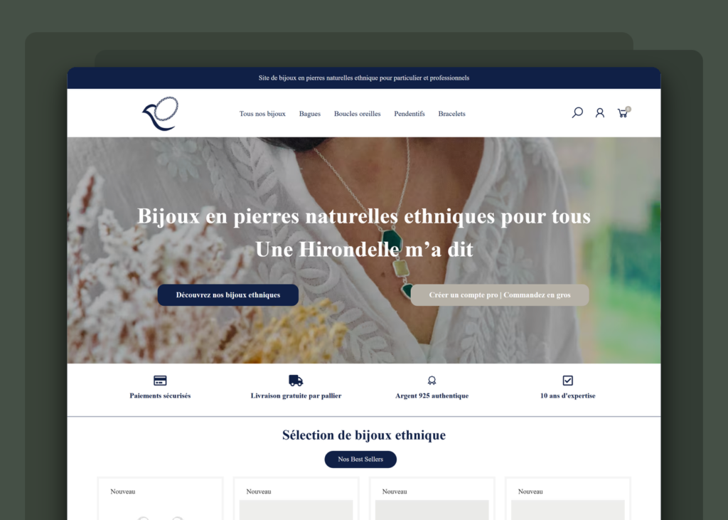 Création d'un portail de commande e-commerce B2B & B2C - Une hirondelle m'a dit