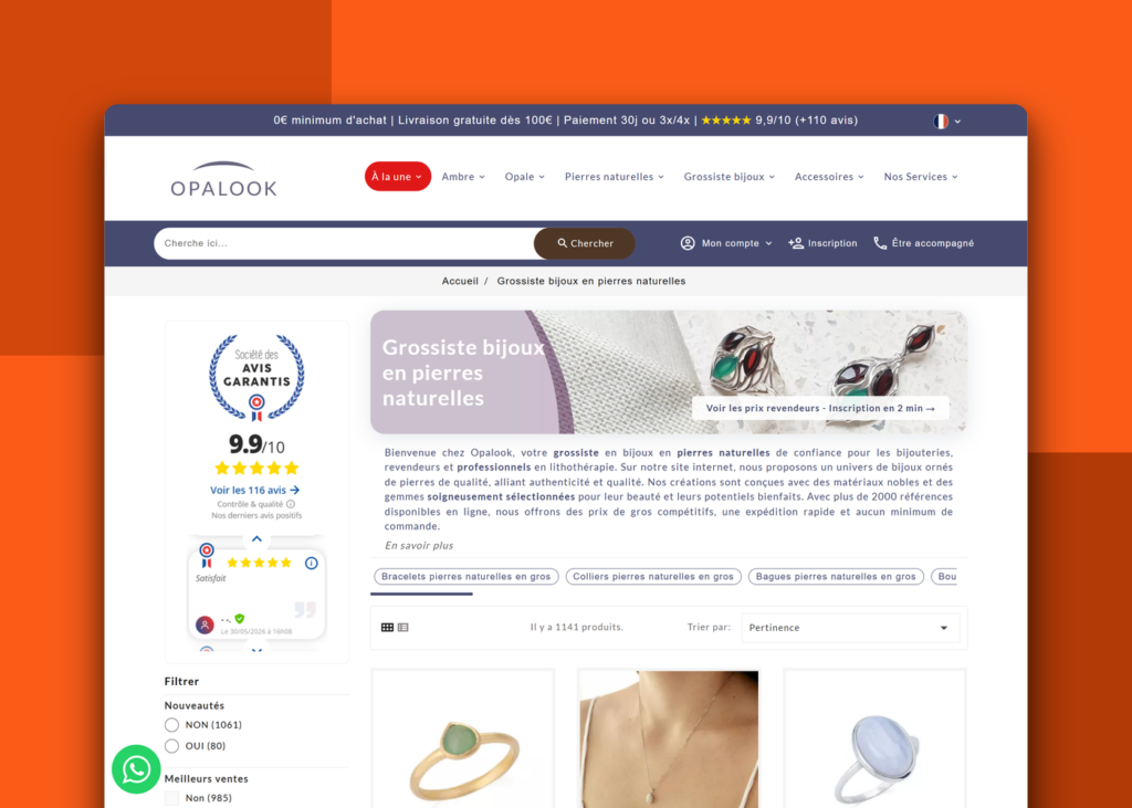 Création site e-commerce B2B international - Opalook - visuel 2