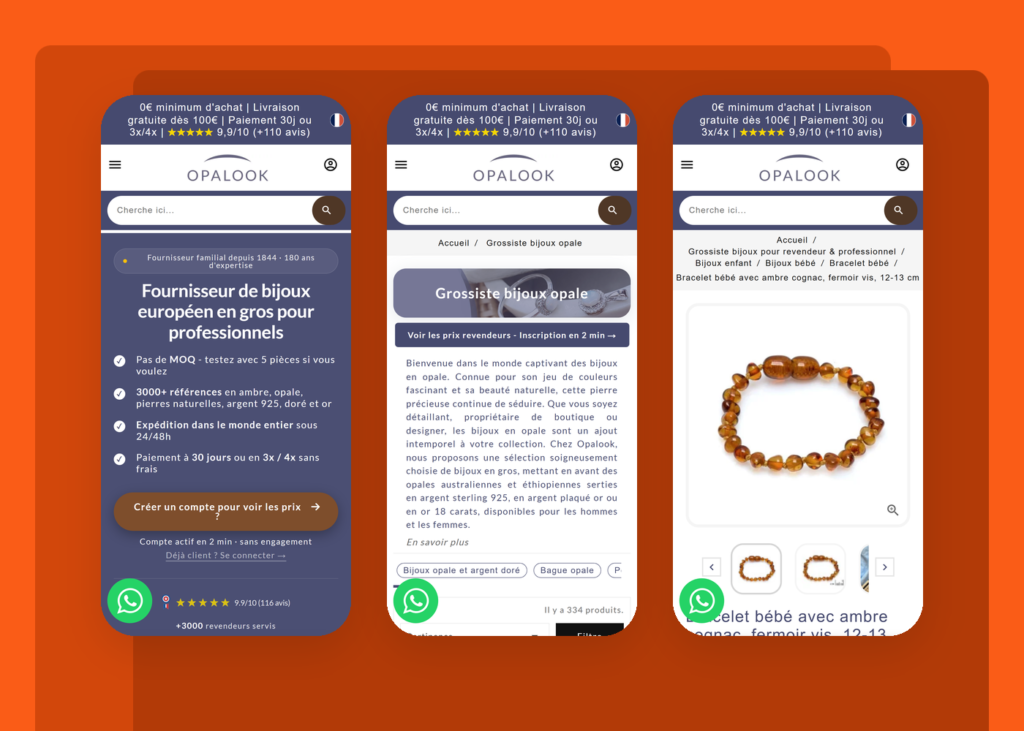 Création site e-commerce B2B international - Opalook - visuel 3