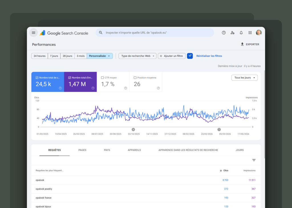 Référencement SEO d'un site e-commerce B2B international - Opalook