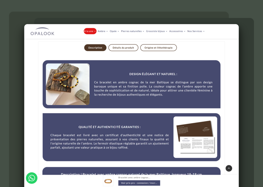 Rédaction automatisée des fiches produits par IA - Opalook