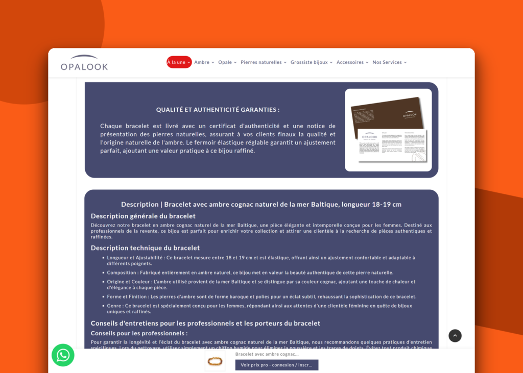 Rédaction automatisée des fiches produits par IA - Opalook - visuel 1