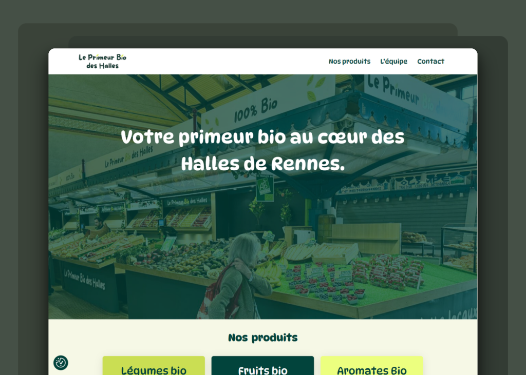 Création d'identité digitale et site vitrine - Le Primeur Bio des Halles