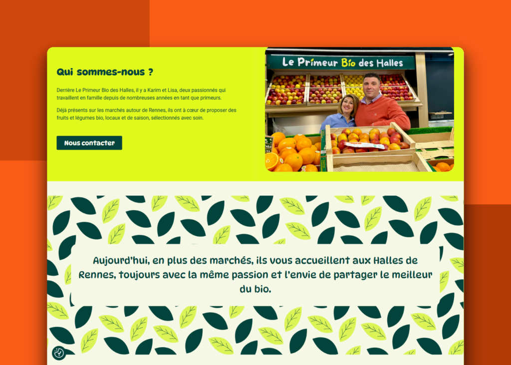 Création d'identité digitale et site vitrine - Le Primeur Bio des Halles - visuel 2