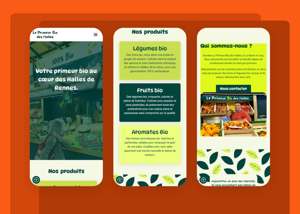 Création d'identité digitale et site vitrine - Le Primeur Bio des Halles - visuel 3