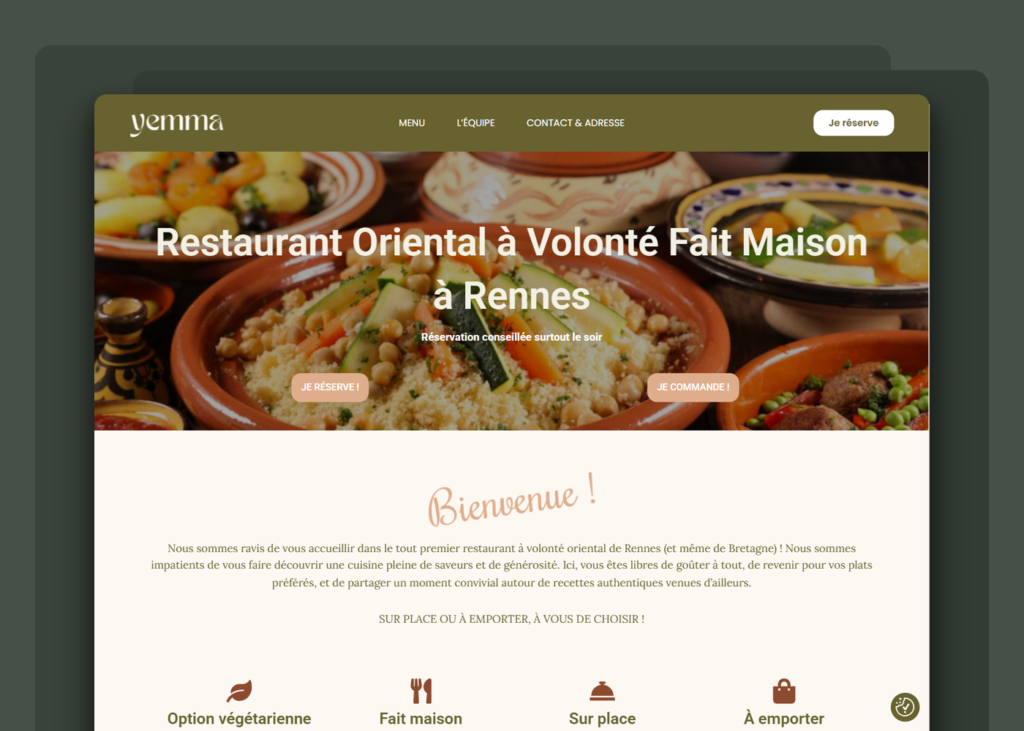 Création site vitrine pour un restaurant oriental - Yemma