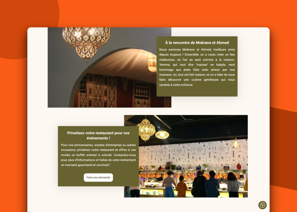 Création site vitrine pour un restaurant oriental - Yemma - visuel 1