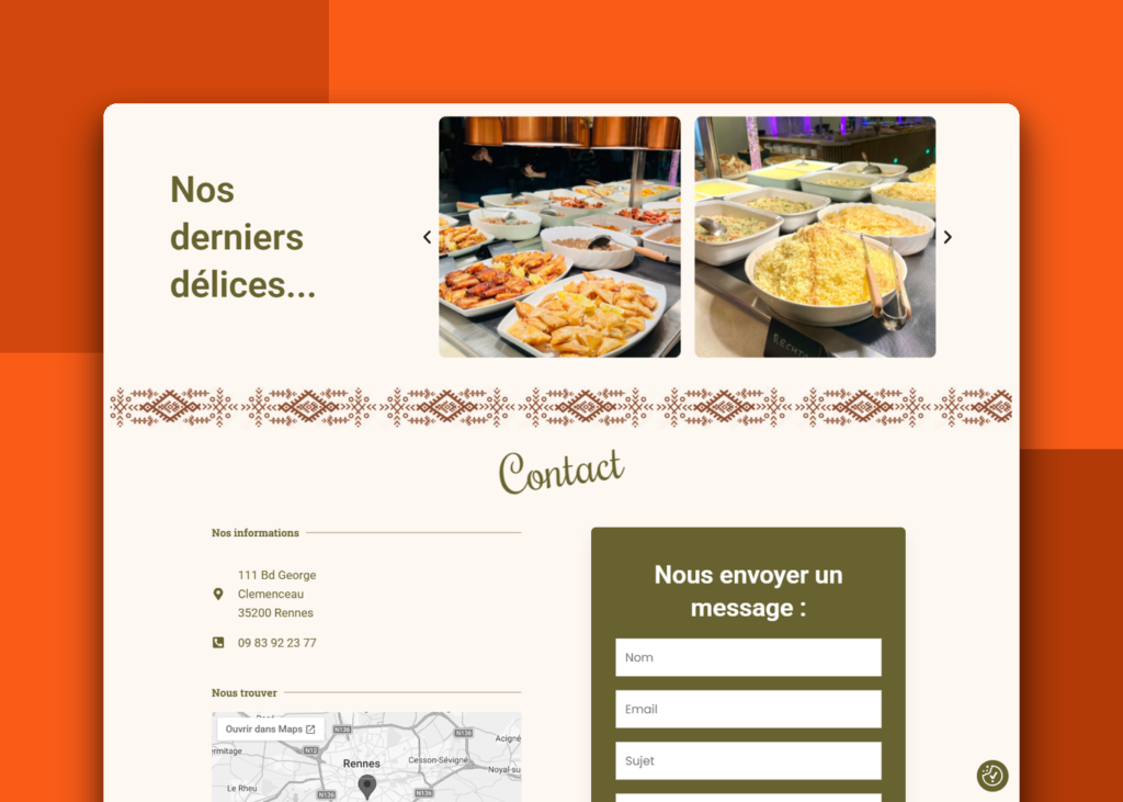 Création site vitrine pour un restaurant oriental - Yemma - visuel 2